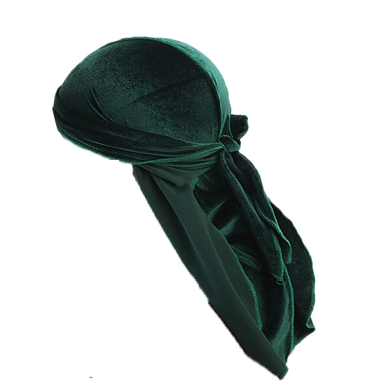Solid Color Velvet Durags Outdoor Cycling Turban Pirate Hat Ethnic Bandana Headscarf Men Sports Beach Travel Casual-Quality Hair