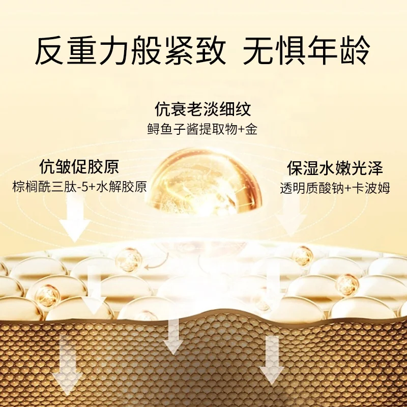 Hot Sale Serum For Face Anti-Aging Repair Damage Skin Reduce Dry Fine Lines Smoothing Caviar Gold Polypetide Essence Serum
