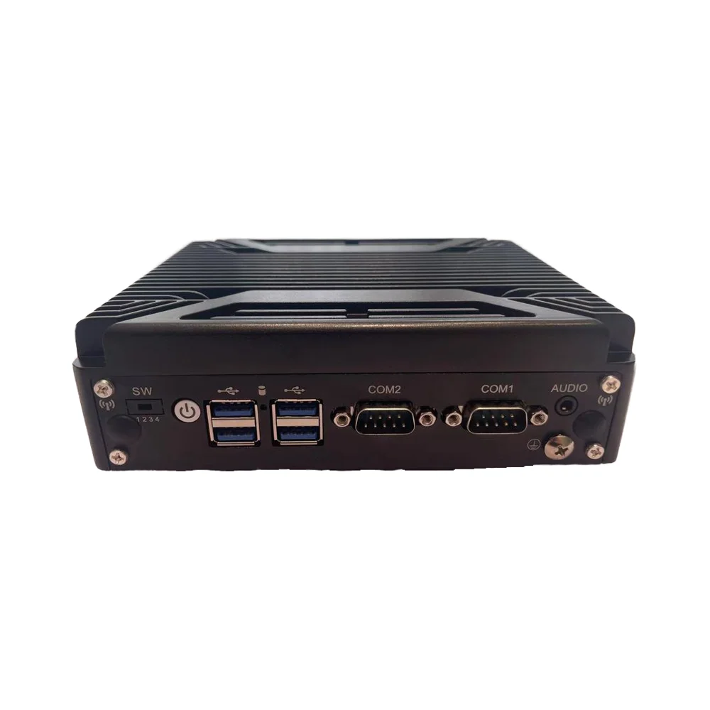Fanless Industrial Oem Mini Pc 2 Lan 4 Com Rs232 Rs485 Intel Quad Core N5095 Win11 Linux Wifi Mini Computer
