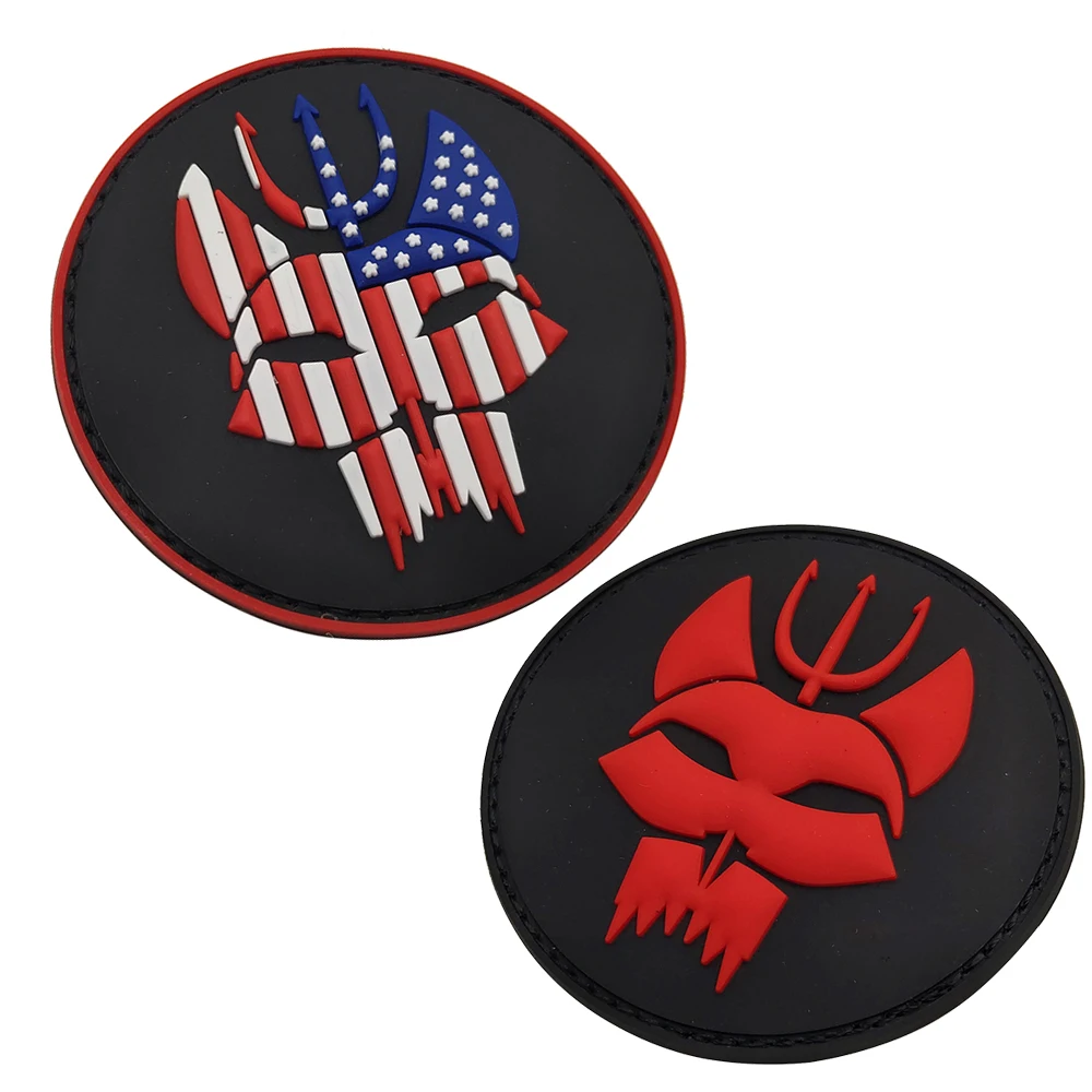 Seal Team Trident Cat Head US Flag Patch Tactical 3D PVC Patches Logo Badges DIY Applique