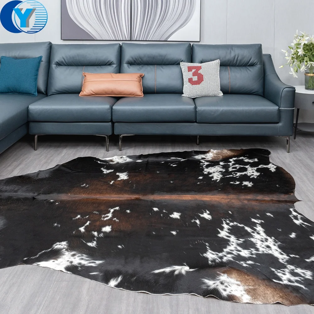 Ins Cattle Cow Hides Natural Leather Bovine Skins Carpets and Rugs with Hair On Natural Shape Custom dyed Wholesale Supply Soft