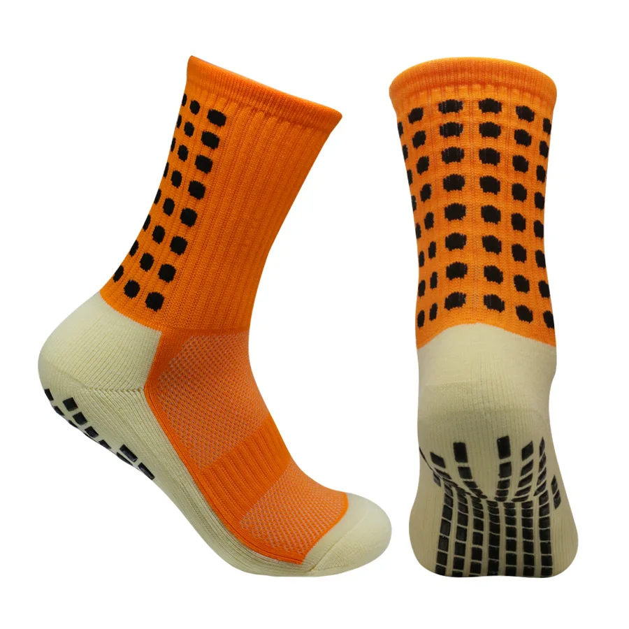 Wholesale anti-slip soccer socks custom logo non-slip soccer sock mens sports football ankle grip socks