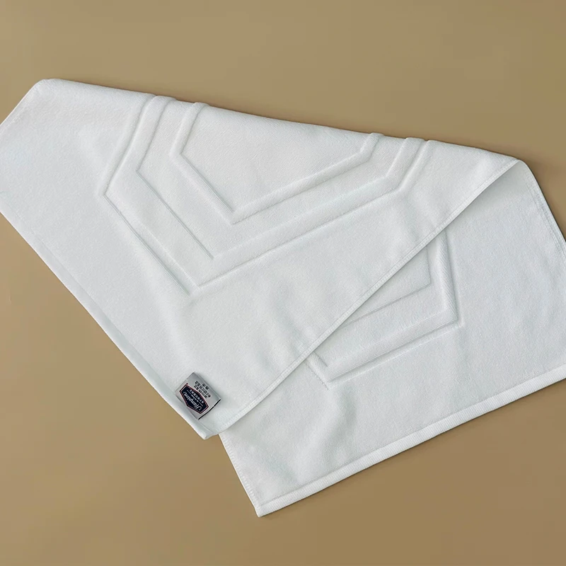 Five star hotel 100% cotton jacquard Water absorption bath mats custom durable bathroom floor towels