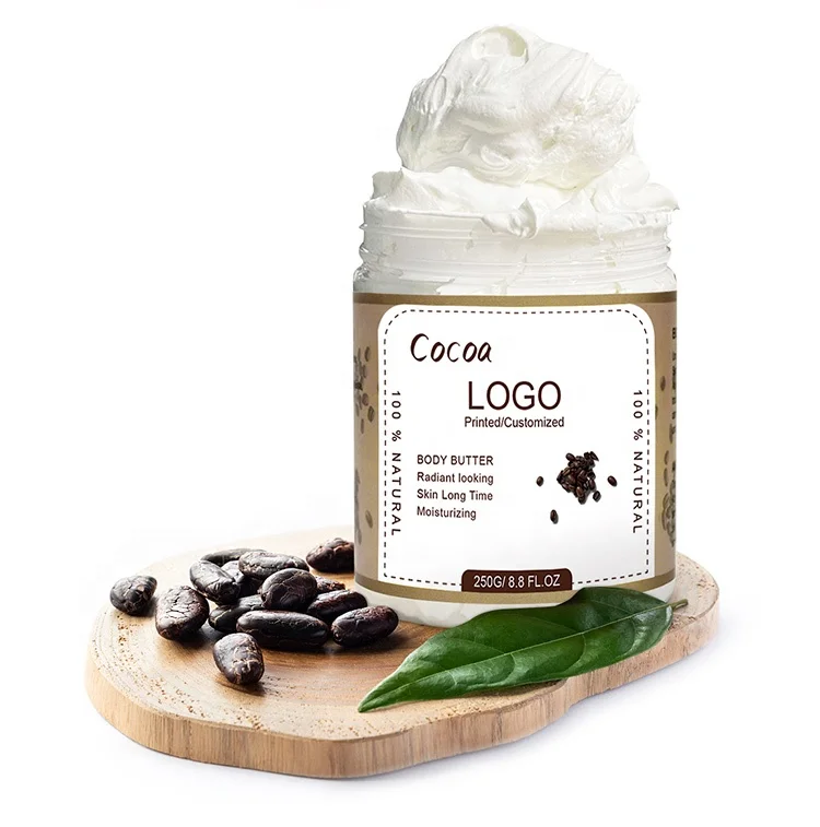 100% Organics cocoa butter private label Body Cream Moisturizing Body Oil whipped body butter for dry skin