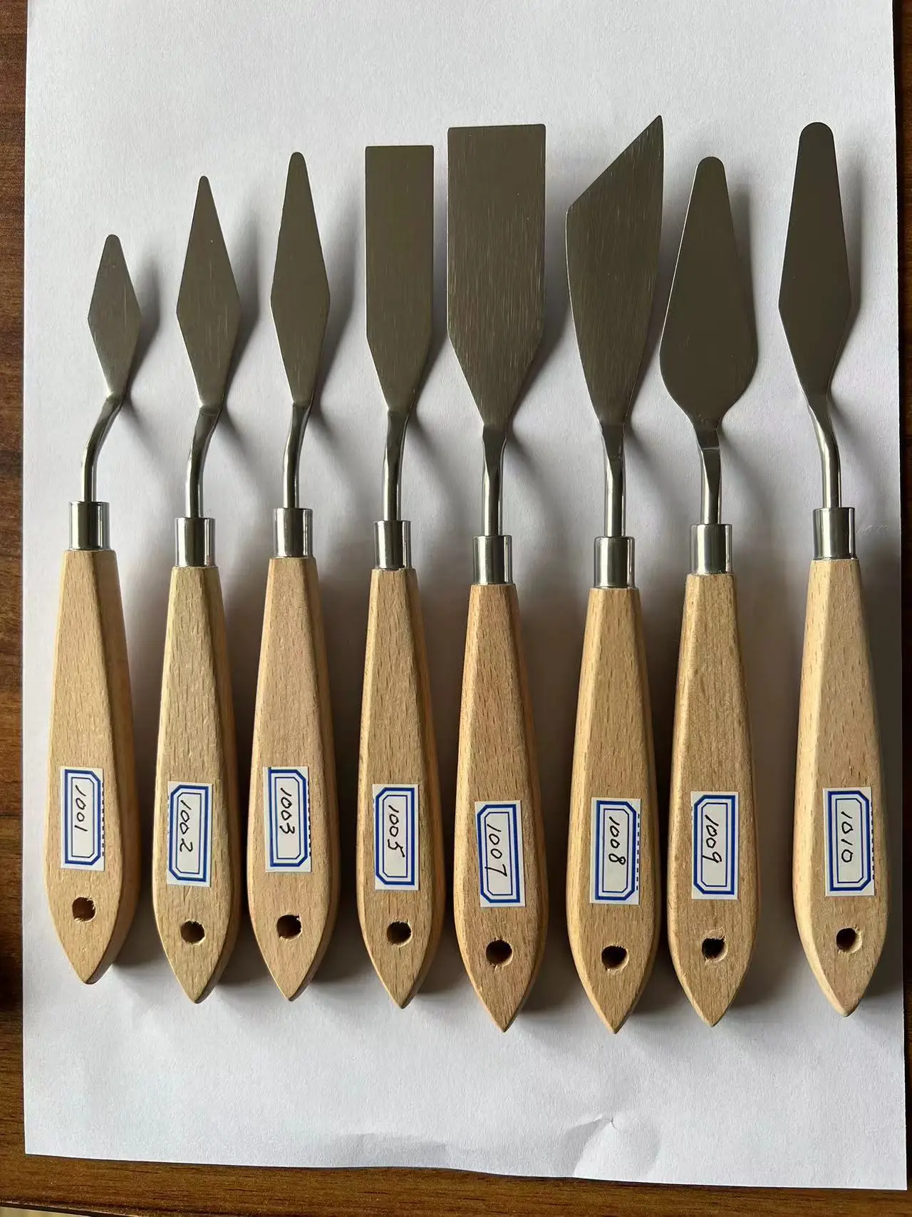 Whole sell Forging oil painting palette knife with wooden handle