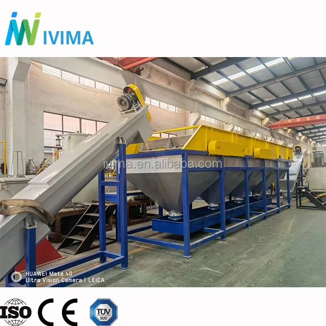 Ivima 300-2000kg per hour waste plastic PP PE film bags recycling machine washing line with factory price for sale