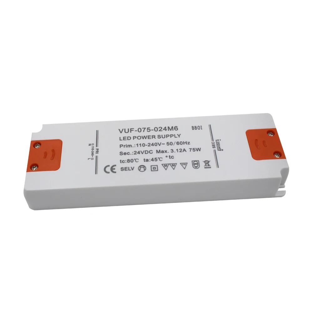 IP20 Ультратонкий Пластиковый корпус источника питания от переменного тока до постоянного 6 Вт 12 20 30 48 60 75 100 В 24 класс 2 светодиодный драйвер 110 240