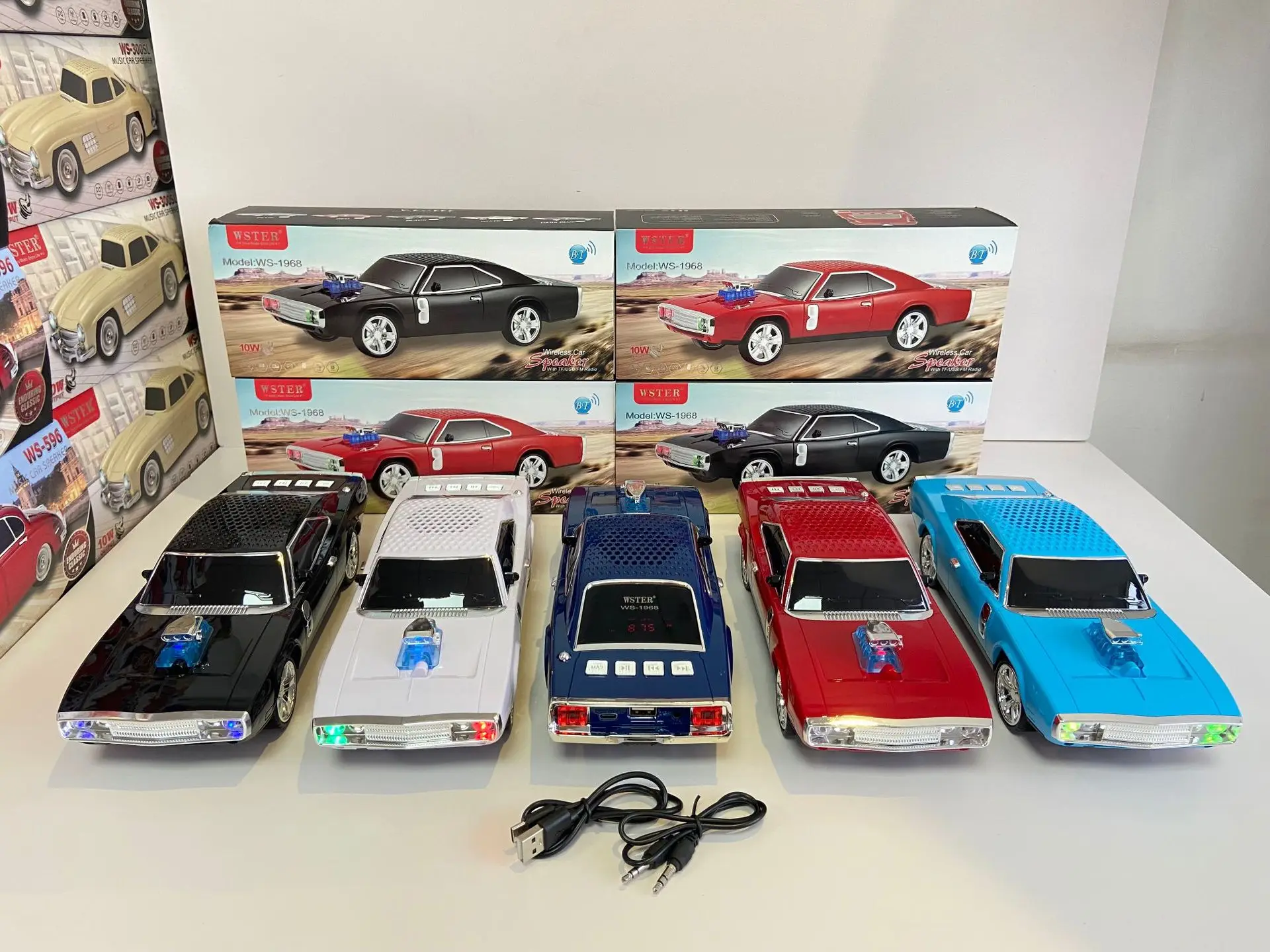 Music Player Speaker Classical Car Shaped Wireless Sound System Portable Mini Blue Tooth Party Speakers With TF USB FM AUX RGB