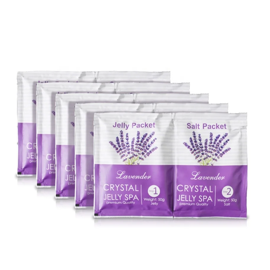Pure natural lavender crystal jelly spa foot soaking DIY jelly spa softening and whitening foot salt scrub