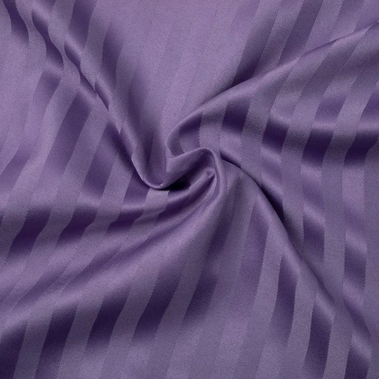 China high standard woven satin dyed stripe polyester microfiber hotel bedding fabric for Fitted Sheet