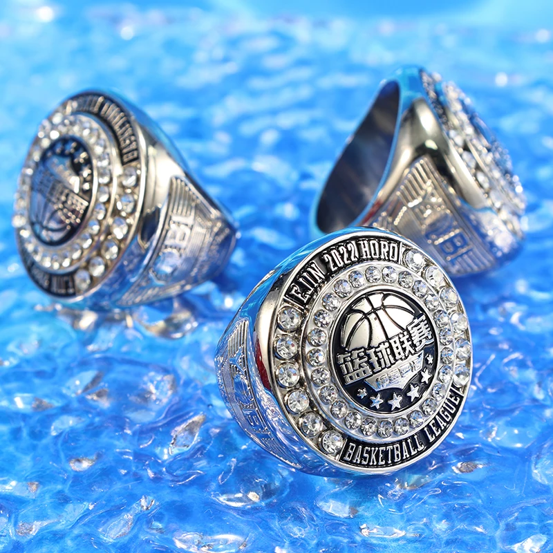 Manufacturer Custom Basketball Baseball Football Softball Hockey Sports Award Mens Logo Silver Championship Rings