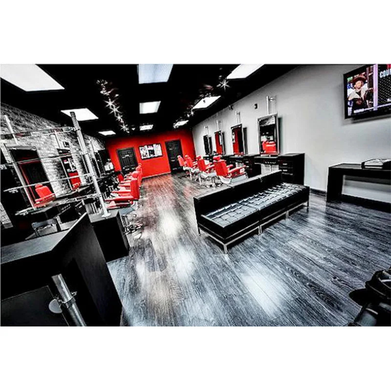 LUX Customized High End Hair Salon Shop Interior Design Barber Store Decoration For Furniture