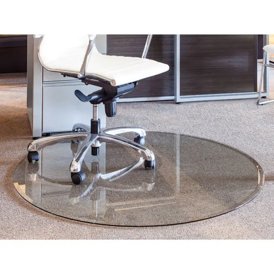 Customized Scratch resistant Glass Office Chair Floor Mat for Carpet