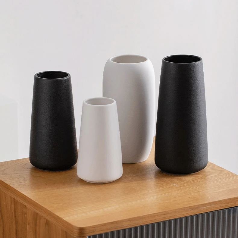 Nordic Minimalist Flower Vase For Home Decoration Geometric Ceramic Flower Vase For Shelves Wedding Flower Vase Home Decor