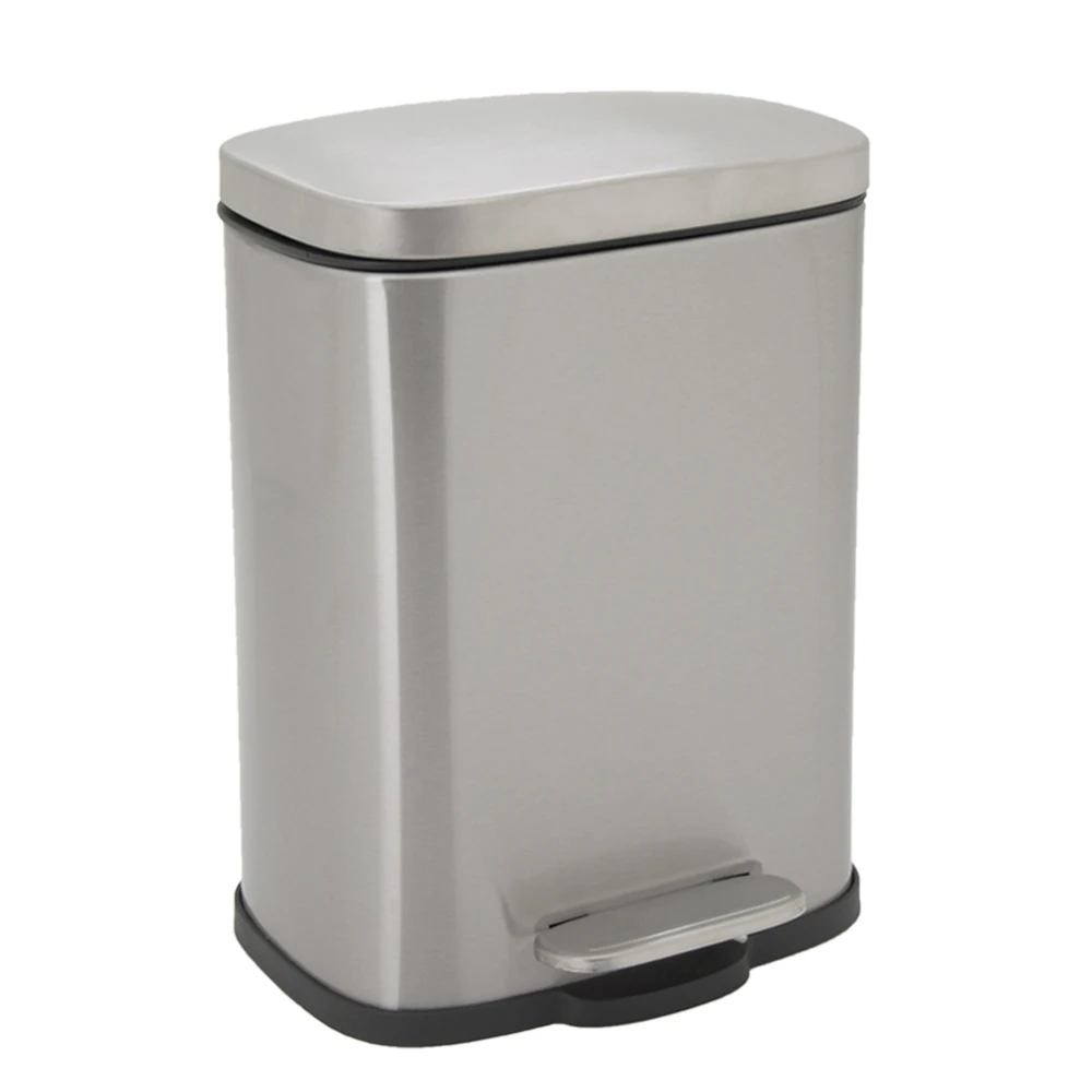 Mini Stainless Steel Trash Bin with Fingerprint-Resistant Feature Foot Pedal Structure for Bathroom Storage of Garbage