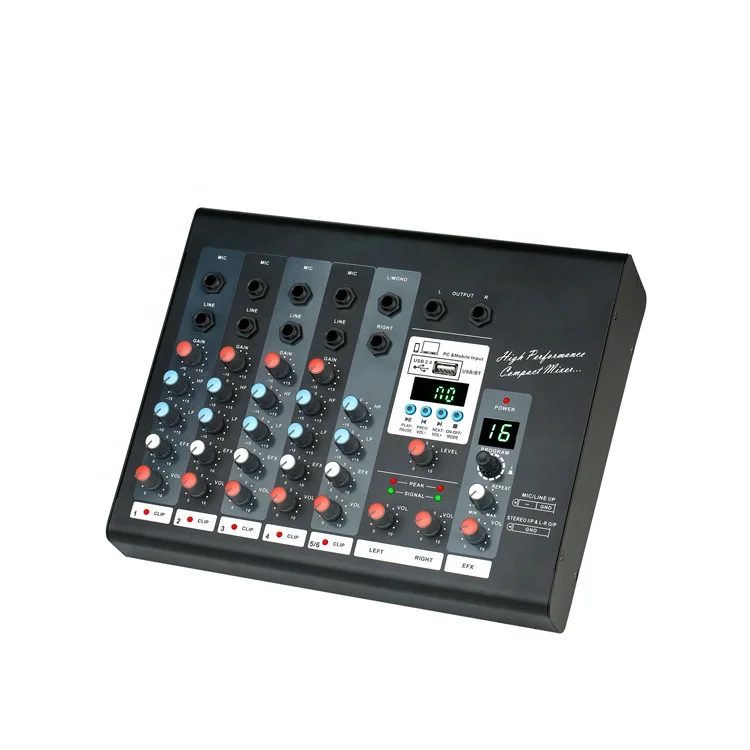 RIY-06U Studio Master Audio Mixer Console 6 Channel Audio Mixer