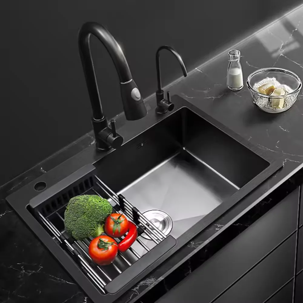 Factory Direct Kitchen Workstation Double sink Black nano Stainless Steel Kitchen sink