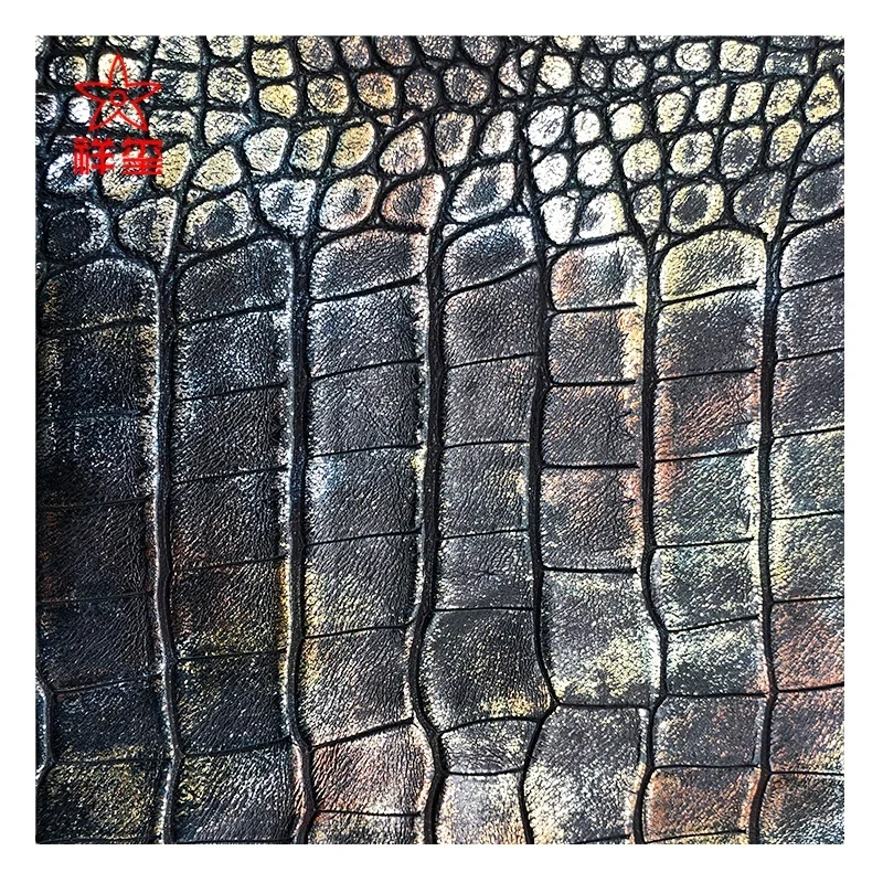 Realistic Snake Skin Embossing Animal Pu Leather Skin Grain Artificial Leather for Garment PVC Leather Nonwoven Python Sofa