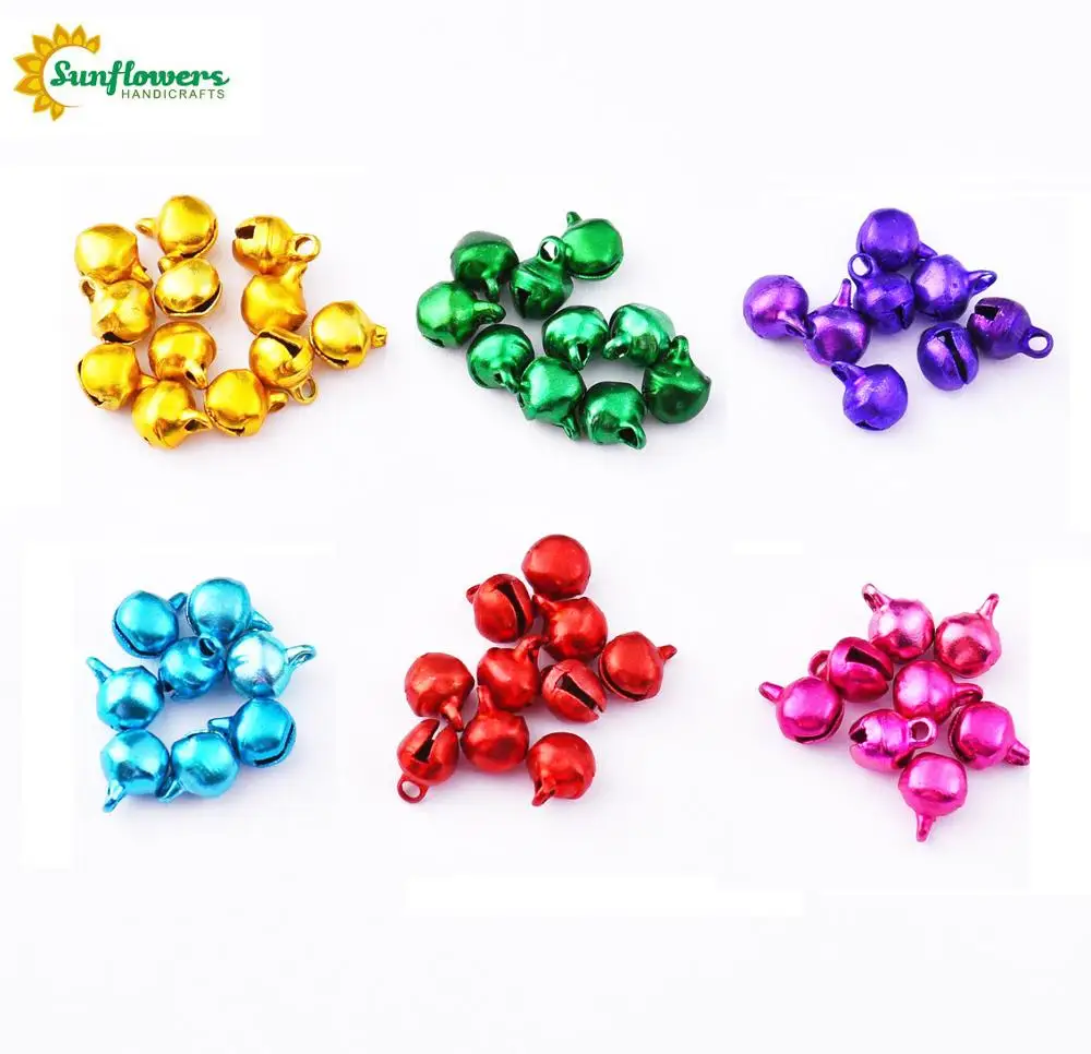 6mm Mini Small Multicolor Christmas Jingle Bells for Christmas, Party & Festival Decorations and Jewelry Making