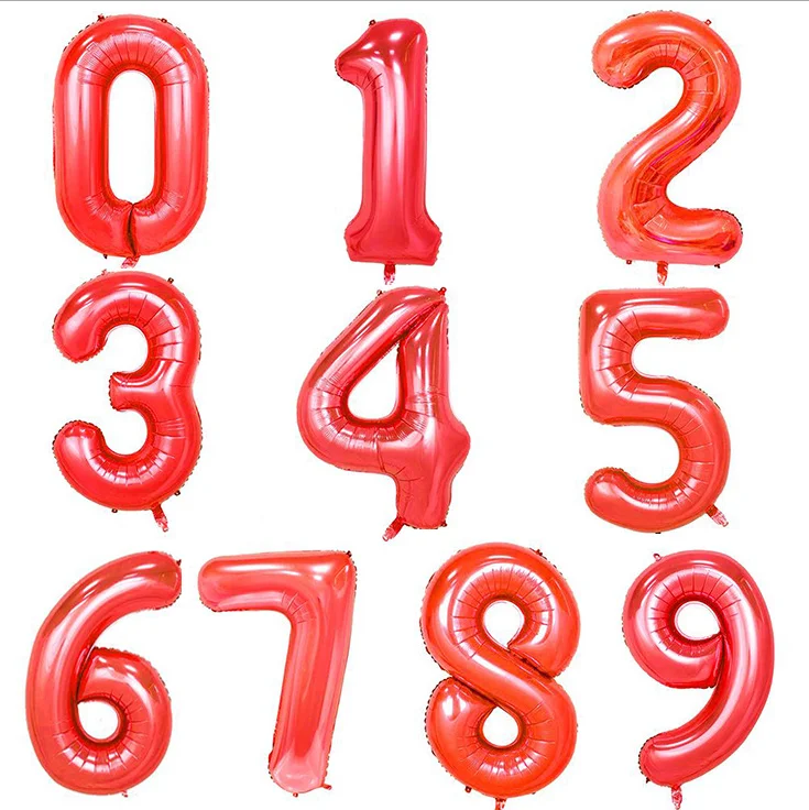 YANGYUE 40Inch Jumbo Digital Number Balloons Huge Giant Balloons Foil Mylar Number Balloons For Birthday Wedding Bridal Shower