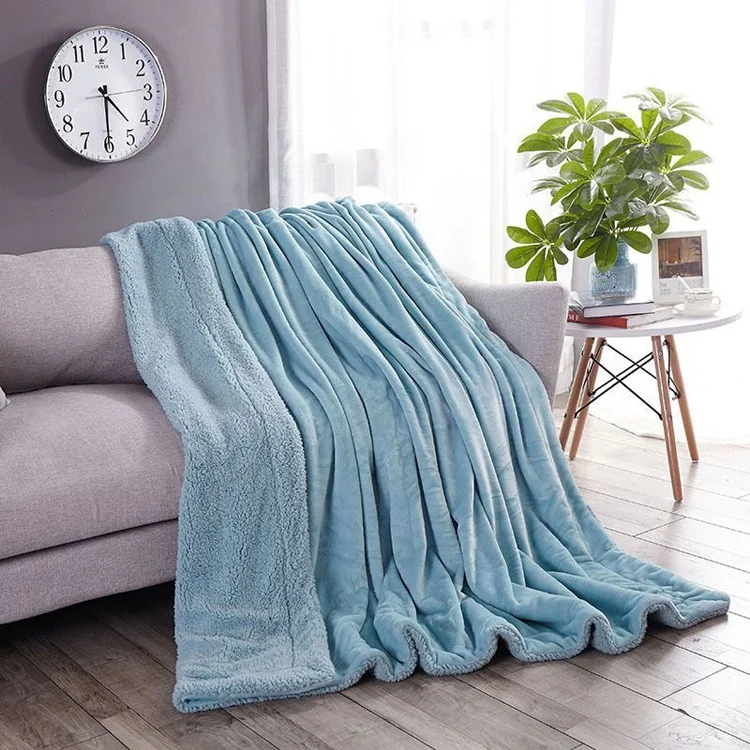 
wholesale knitted printed square flannel fleece sherpa blanket 