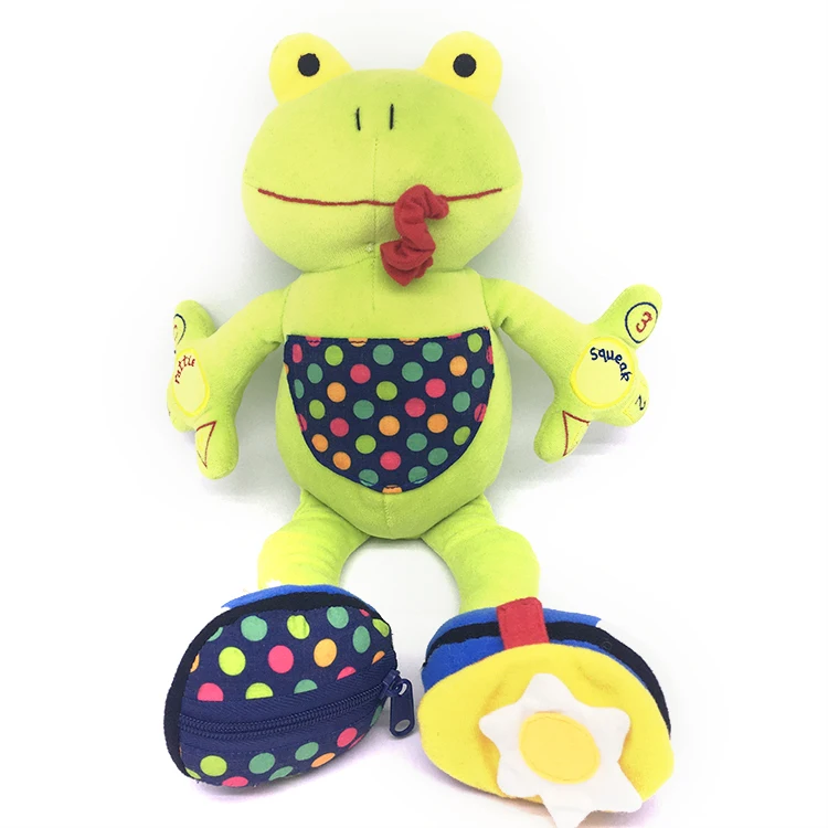 Детские развивающие игрушки с набивкой из мультфильма Зеленая Лягушка Мягкие плюшевые музыкальные