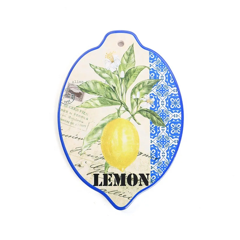 Creative new lemon shaped decorative table mat placemat table pad ceramic fish shaped placemats