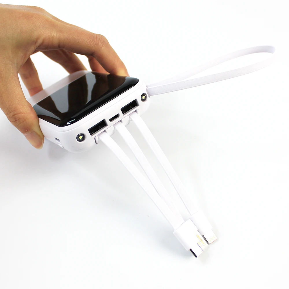 New Product Powerbank 4 in 1 Built In Cables Hot Sale Power Bank Fast Charging Power Banks 20000mah 10000 With Cables For Phones