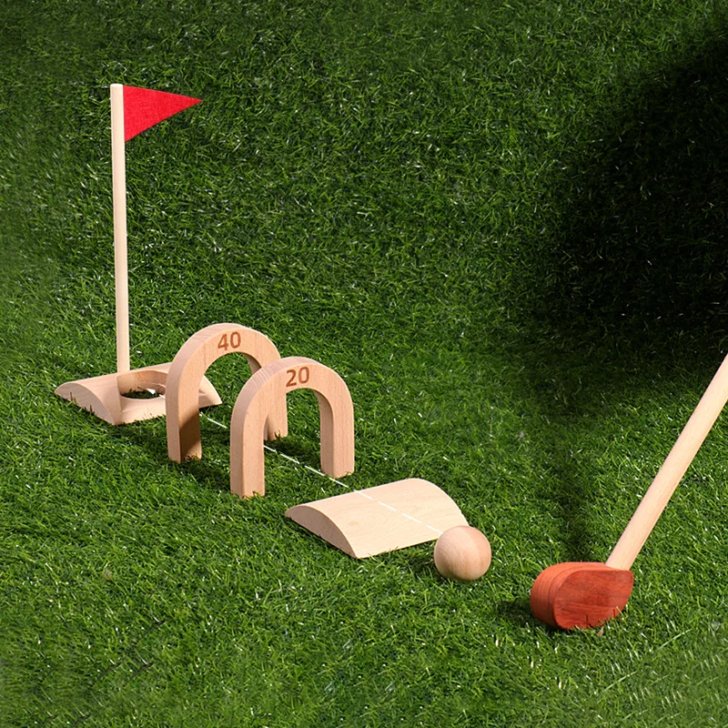 Kids Golf Set Mini Wooden Toddler Golf Set with Storage Bag for Kids Gifts Play Indoor Outdoor Games