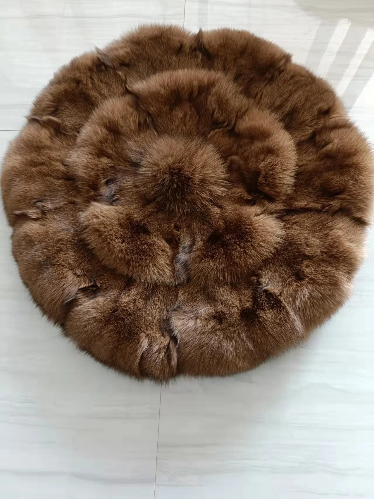 Real Fox Fur Throw Cushion Colorful Plush Shaggy Carpet Natural Fox Skin Fur Carpet for Home Decor