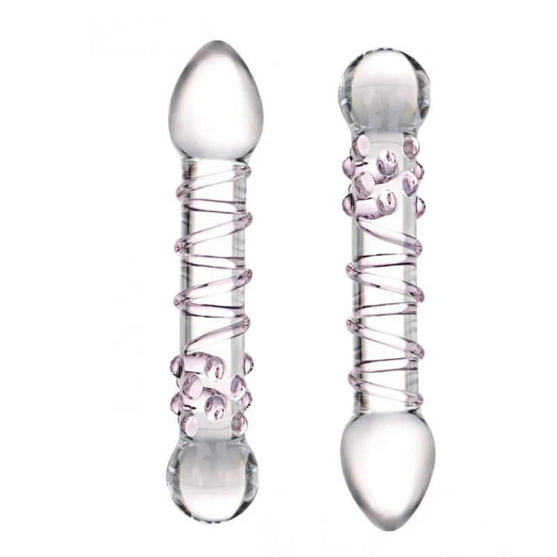 Double head hot sale glass dildo sex product or sex male dildo