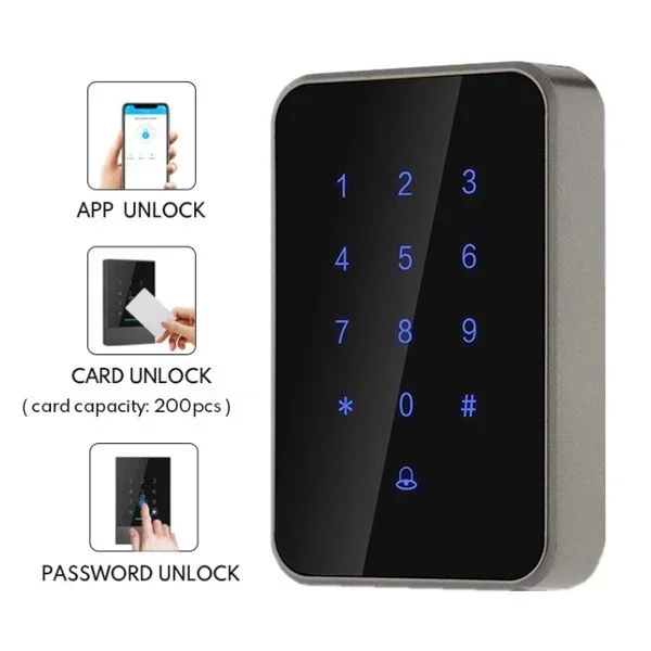 Office time attendance nfc access control magnet lock remote american market electronic card door entry system black smart lock