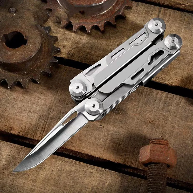 Multi Knife 12 in 1 Stainless Steel Foldable Pocket Multitool Pliers Multi tool With Sheath for Outdoor Survival Hiking Camping