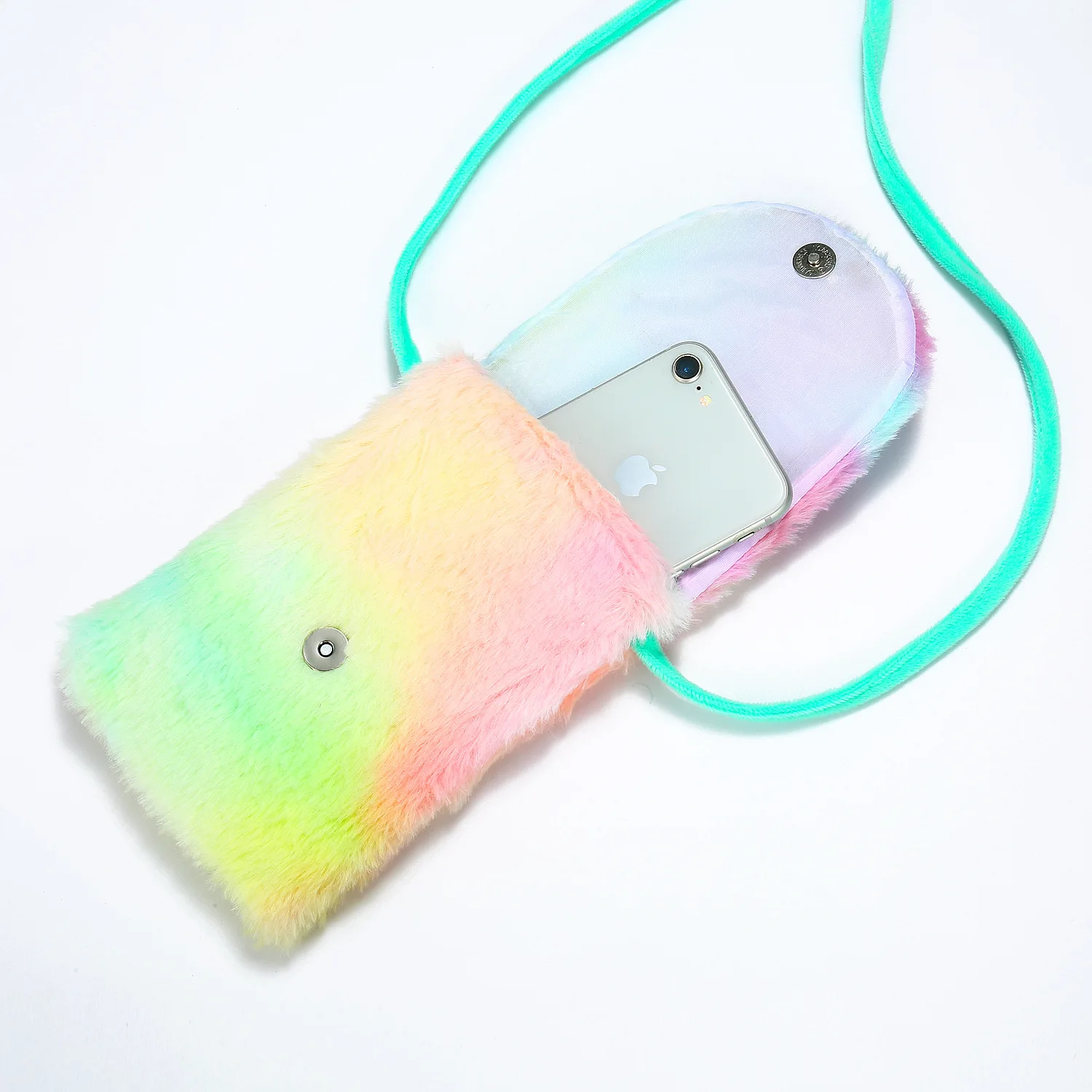 2023 Cute Girls Coin Purse Mobile Phone Kids Baby Crossbody Bag Cartoon Unicorn Plush Shoulder Bag