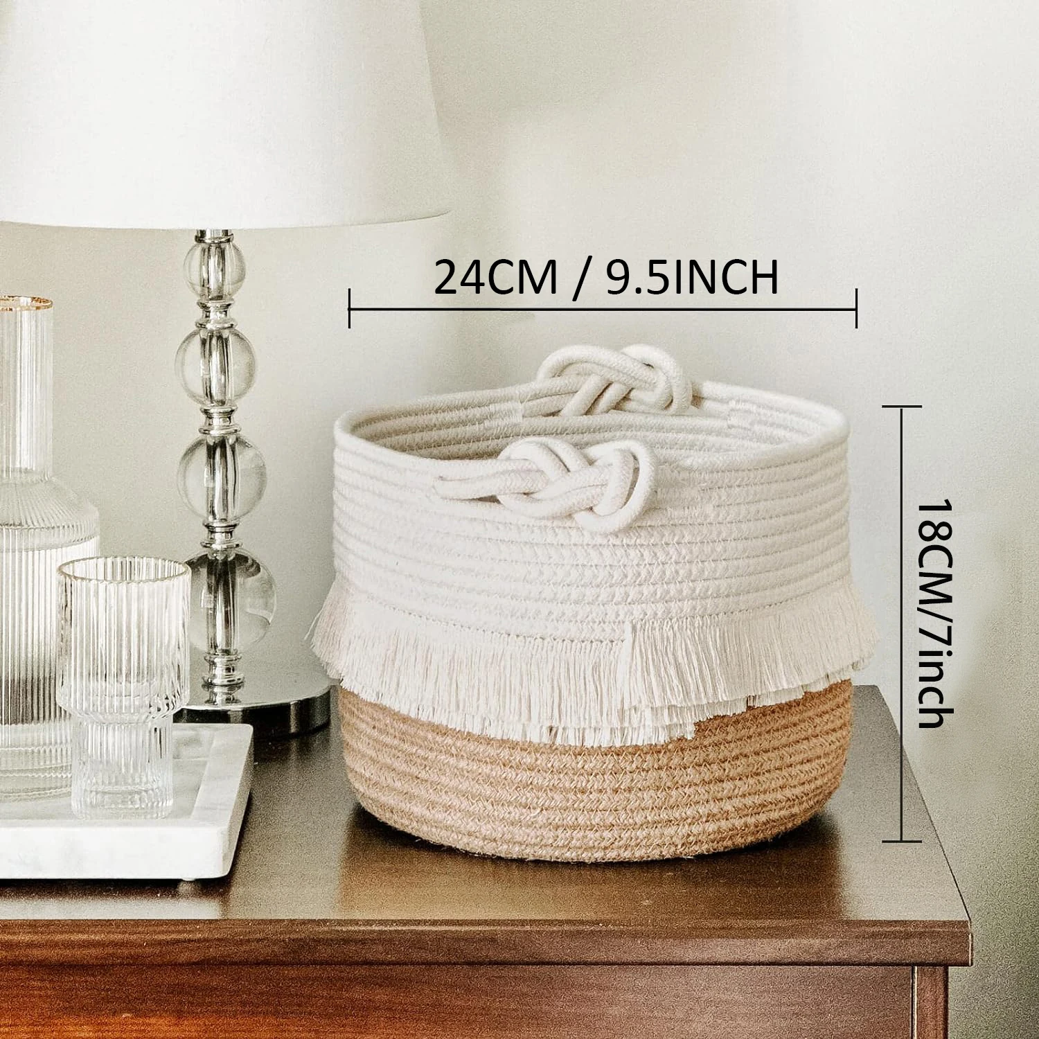Hot Selling Double Color Matching Cotton Rope Storage Home Decoration Living Room Bathroom Gift Baskets