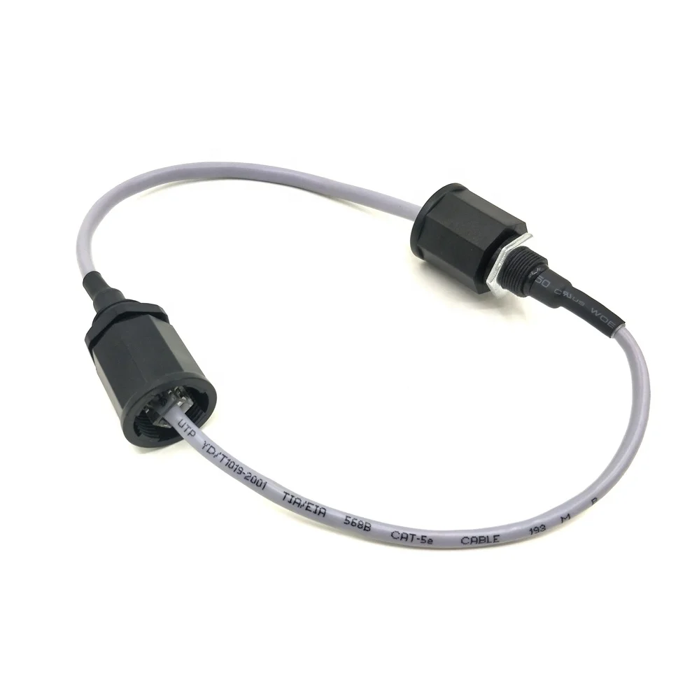 RJ45 Interface Ethernet LAN M22 IP68 Waterproof Connector 22cm Long Cable