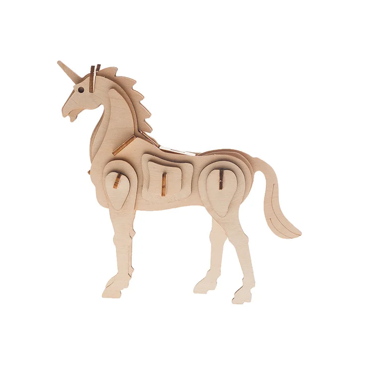 New DIY Animal Wood Crafts Adult and Children Assembled Toys 3D Wooden Puzzles For Kids Toys