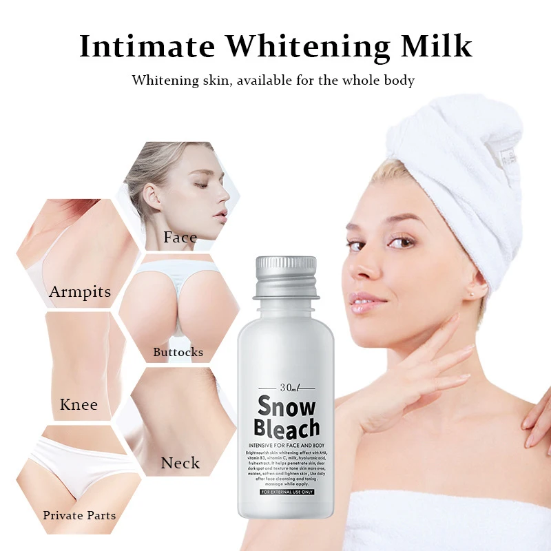 Black Skin Whitening Bleaching Cream  Snow Bleach Cream for Underarm Armpit Knee Moisturizing Brighten Body Lotion