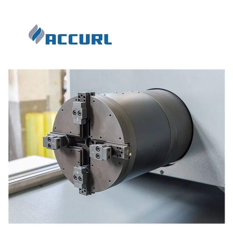 Accurl Automatic feeding metal brass iron stainless steel square round tube pipe fiber laser cutter for sale