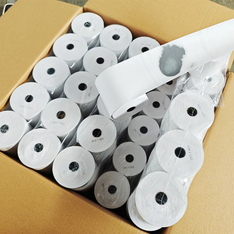 Till rolls 57 x 38 80x80 thermal printer paper 3 inch with plastic core roll 101mm 174mm