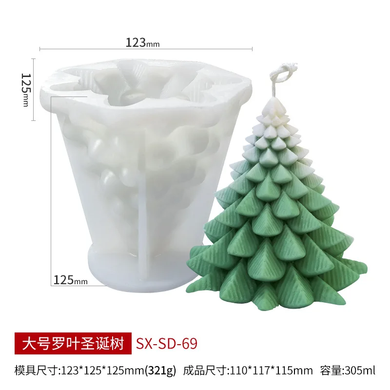 China Wholesale 3D Silicone Mold Candle Christmas Decoration Low Price Silicone Mold For Christmas Tree Candles