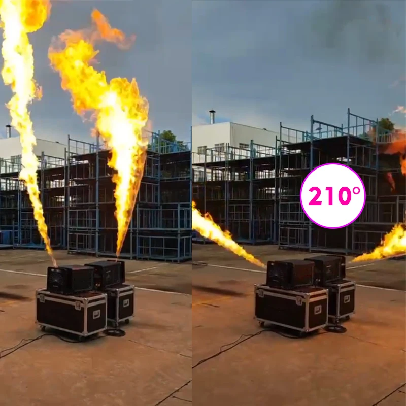 210 Degree Fire Flame Machine DMX Fireworks Machine Stage Effect Moving Head Fire Flame Machine for Stage Music Festival Events