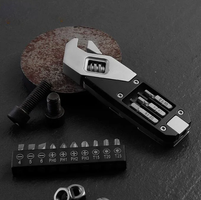 Multi Function Stainless Steel Outdoor Hiking Bicycle Fixed 13 Bits Knife DIY Hand Wrench Tools