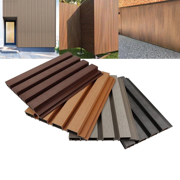 2022 WPC Exterior Outdoor Decorative Wall Cladding Panel Design Coextrusion Panel Wooden Siding Board Building Material