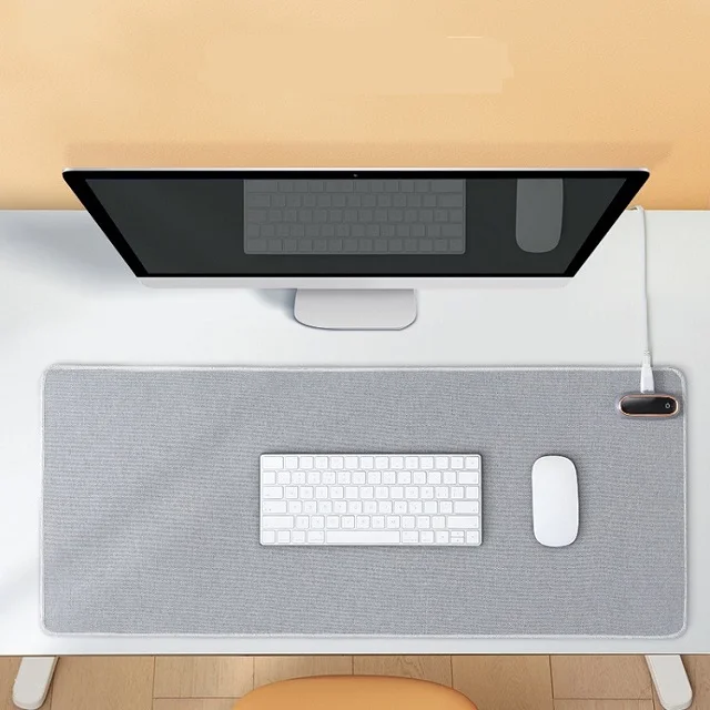 Smart Control Warm Keyboard Heat MousePads with 4-hour Auto Power Off Function PVC Leather Anti-Skid Heated Desk Mats For Gaming