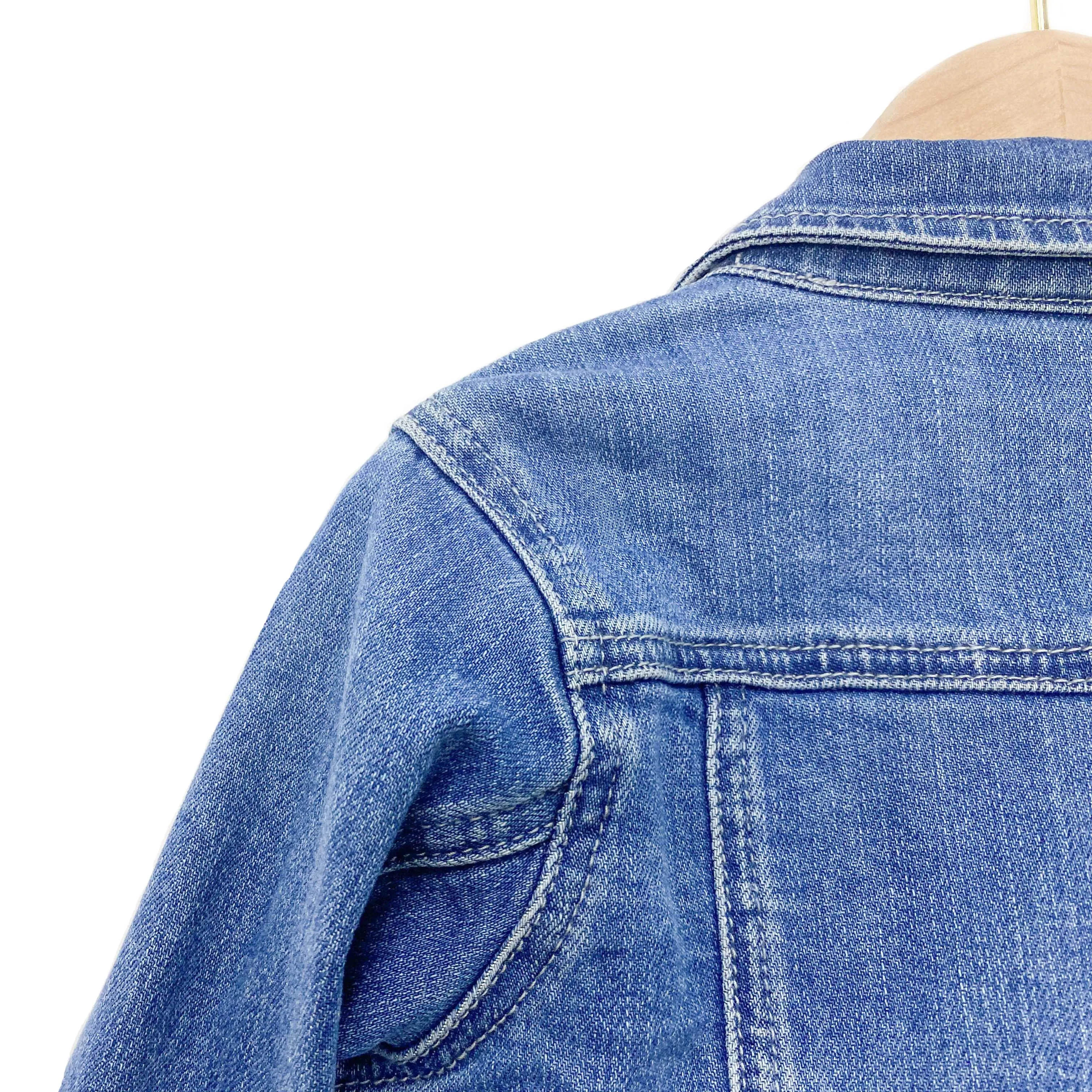 Blue Team Factory Custom High Quality Spring Jeans Pink Girl Blue Child Clothing Kid Denim Jacket Short Jeans Jacket