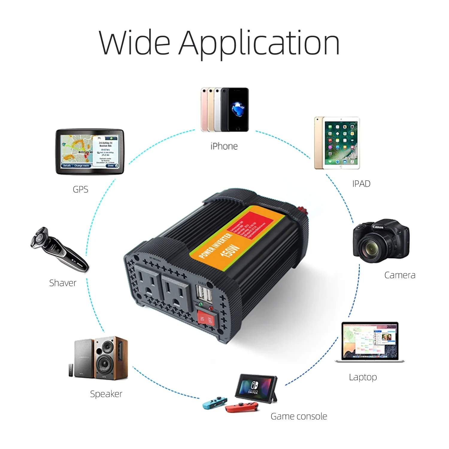 modified sine wave Mini Portable Car Power Inverter DC to AC 150W 12v 220v power inverter for the car inverter price