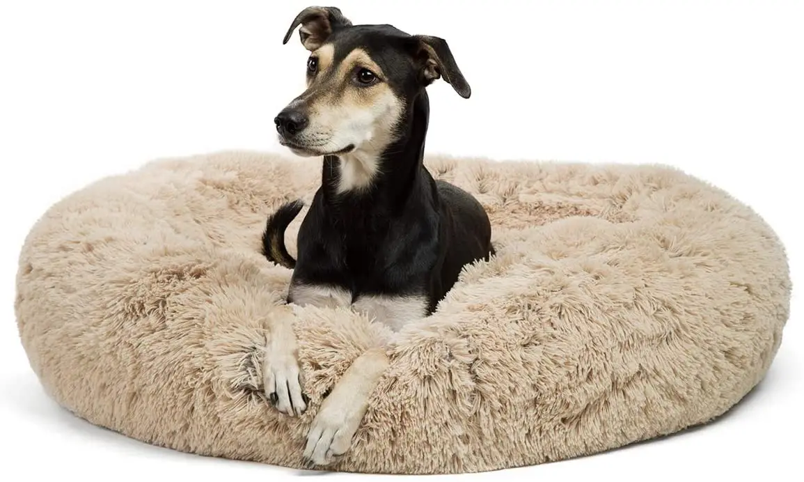 
Quick Shipment 20 Colors Long Plush Donut Comfy & Self-Warming Bed for Cat & Dog, Anti Anxiety, Furry, Fluffy 