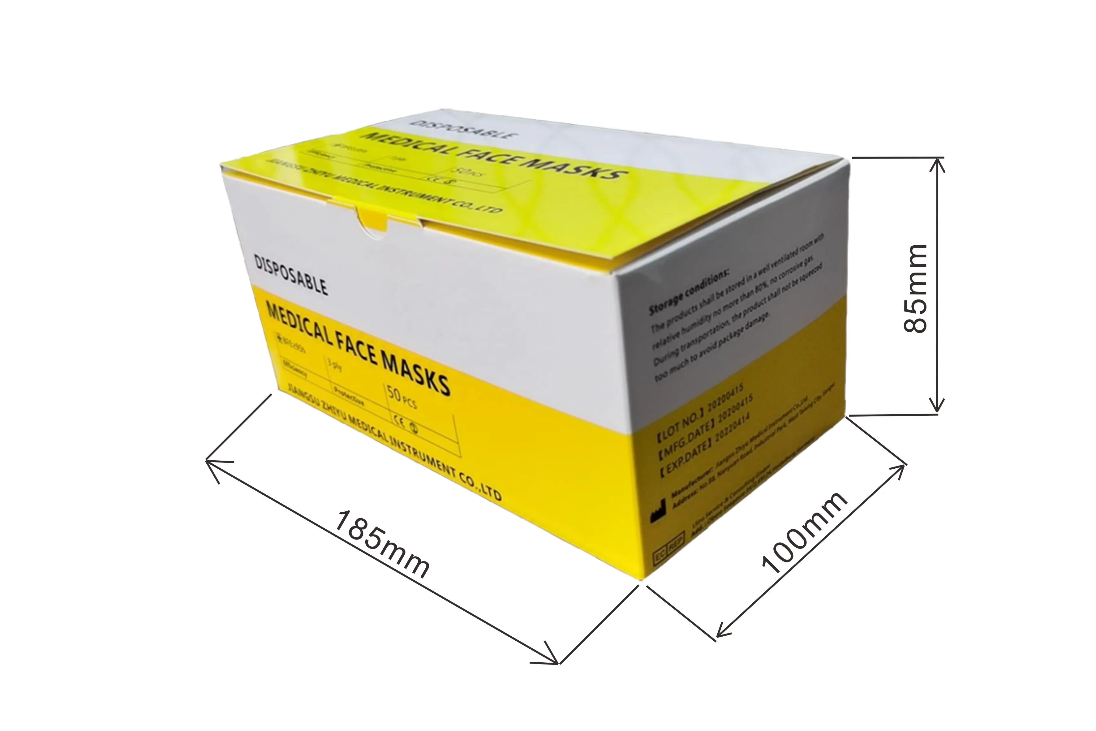 
Medical Face Mask 3ply non woven earloop flat type 