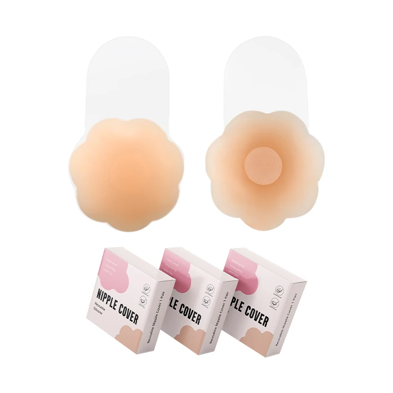 INVISFEEL 6.5cm Thin  Mediacl-grade Silicone matte Nipple Covers push up adhesive silicone pasties cakes nipple cover For Women